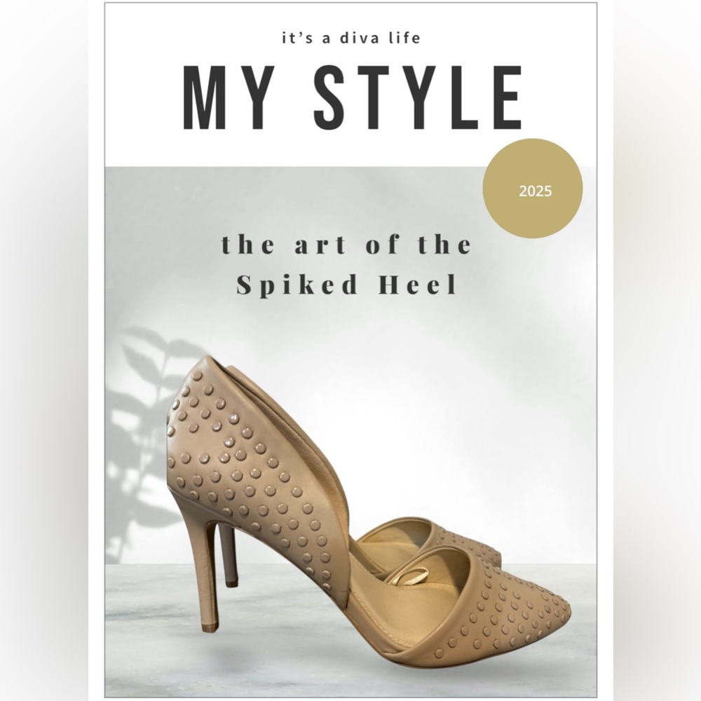 Tan Spiked Heel Pumps